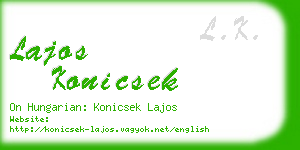 lajos konicsek business card